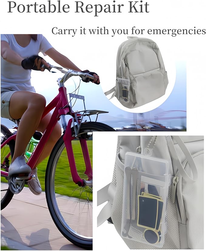 Bike Tire Patch Kit，Bike Repair Patch Bicycle Inner Tire Patch Repair Tool Kit for Road Mountain Bike Motorcycle