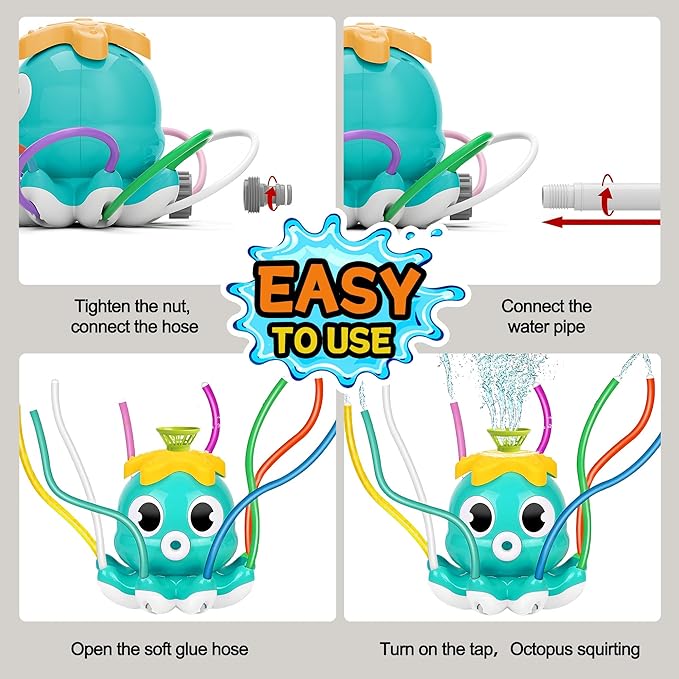 Water Sprinkler Baseball Toy for Kids Outdoor Play – 2-in-1 Splash Game with Bat & Balls, Backyard Summer Water Toys for Toddlers and Children, Fun Lawn Activities for Boys Girls Ages 3-12