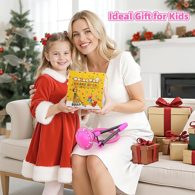 Ankle Skip Ball for Kids, Foldable Skip Ball with Colorful Flash Wheel, Indoor & Outside Game Toys, Christmas Birthday Gifts Toys for Girls and Boys Age 4 5 6 7 8 9 10 Years Old