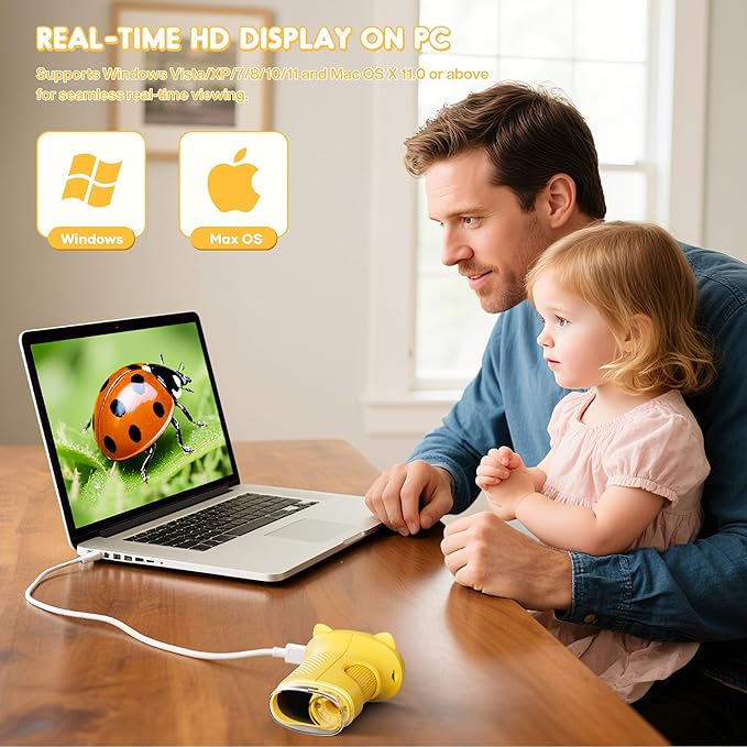 Digital Microscope for Kids Toys for Ages 5-7 8-13: 1000X Handheld Microscope with 2.0" IPS Screen, Science Toy with Photo & Video Capture, 6 8 Year Old Boy Birthday Gift, Toys for Boys 6-8 8-10