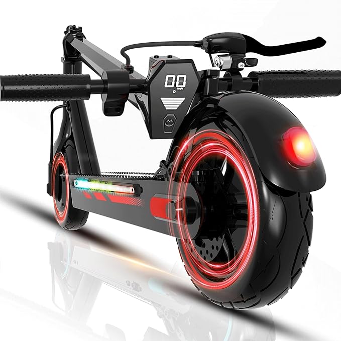 Electric Scooter Adults, 500/600W Motor, 28 MPH Top Speed,10" Vacuum Big Tires, Foldable E-Scooter with App Control & Disc Braking System for Smart APP Contro