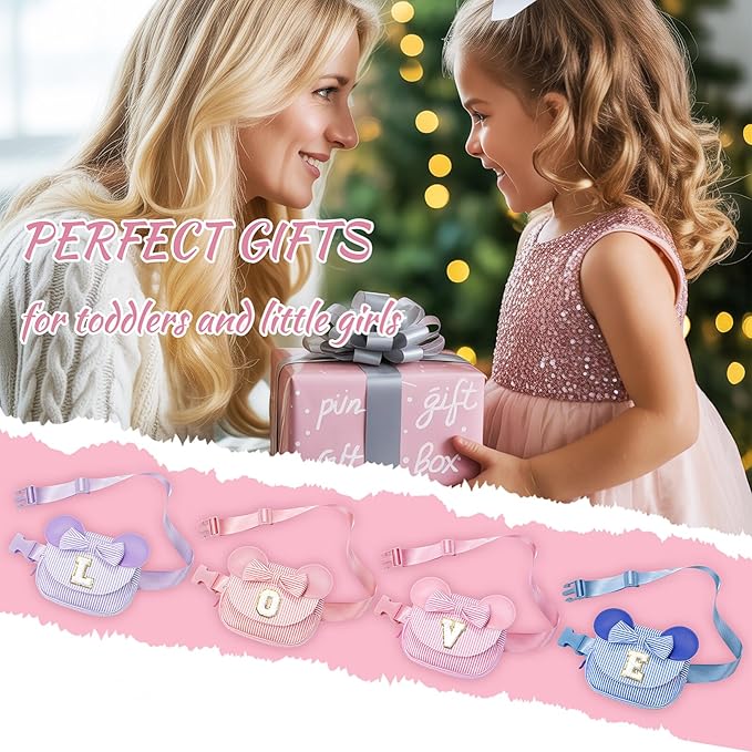 Daughter Gifts - Birthday Gifts for 3 4 5 6 7 8 9 10 11 12 13 Year Old Girls, Initial Fanny Pack Crossbody Bag Belt Bag Purse for Teen Girls Bean Pink G