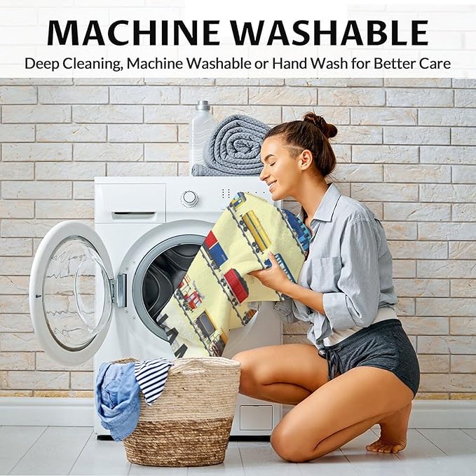 Personalized Train Blanket with Name - Soft, Fuzzy & Warm - 50"x60" Throw Size Blanket for Bed, Couch, Sofa - Yellow Cute Throw Gifts for Boys