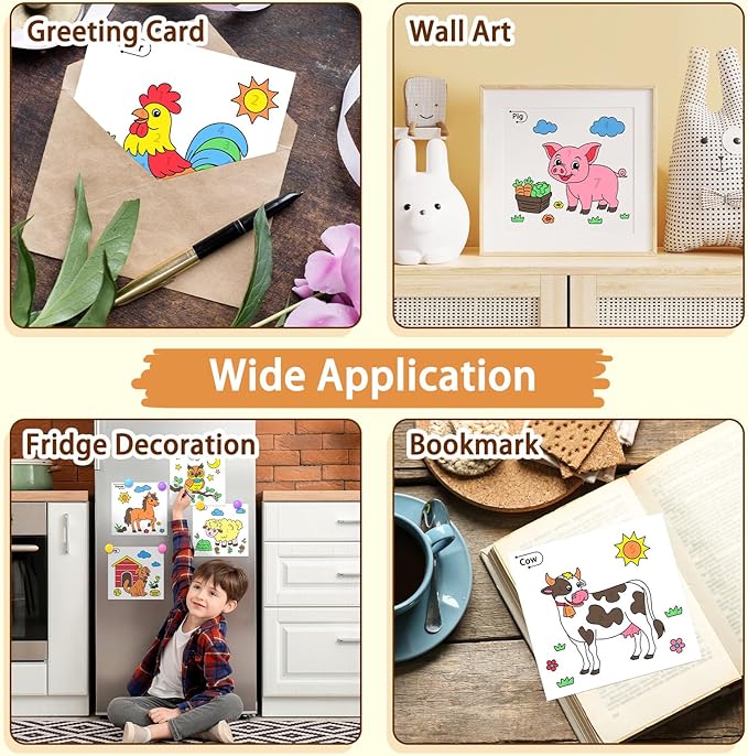 Paint with Water Coloring Books for Toddlers, Farm Theme Mess Free Watercolor Painting Papers for Kids Water Color Paint Kit Art Craft Gift for Ages 1-3, 4-8