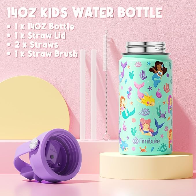 Fimibuke Bento Box for Kids Adult - Leakproof 3-4 Compartments Lunch Bento Box Set with Insulated Food Jar, Water Bottle, Lunch Bag, Sauce Cup & Cutlery for Toddler Teen Shcool Girl Boy Age 3+