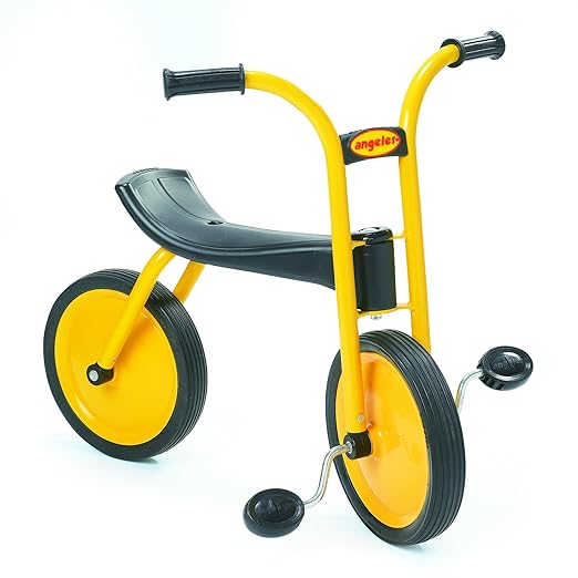 MYRIDER Toddler Trike, Kids Tricycle for Preschool, Daycare, Playground Kids Tricycles, Rubber Tires, Yellow/Black, 12" Bike
