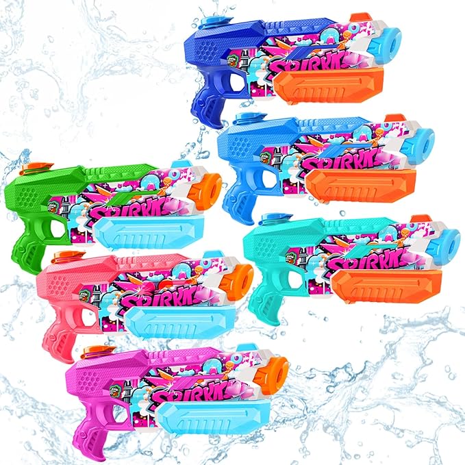 Water Gun for Adults Kids: 600CC 6 Pack Squirt Blasters Super Water Guns for Adults Kids,Water Gun Outdoor Toys High Capacity Summer Soaker for Swimming Pool Beach Fighting, Long Shooting Distance