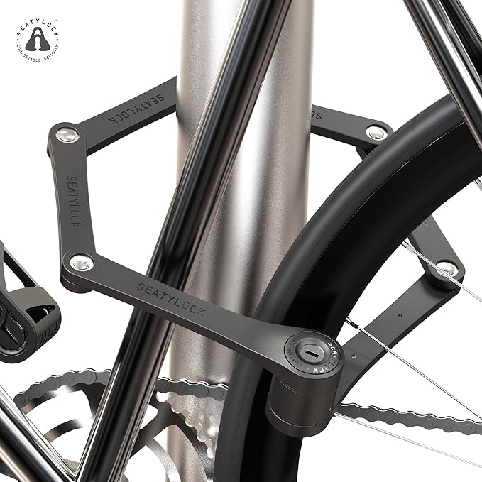 Seatylock FoldyLock Compact Folding Bike Lock - Award Winning Patented Lightweight High Security Bicycle Lock - Heavy Duty Anti Theft Smart Secure Guard with Keys & Case for Bikes or Scooters