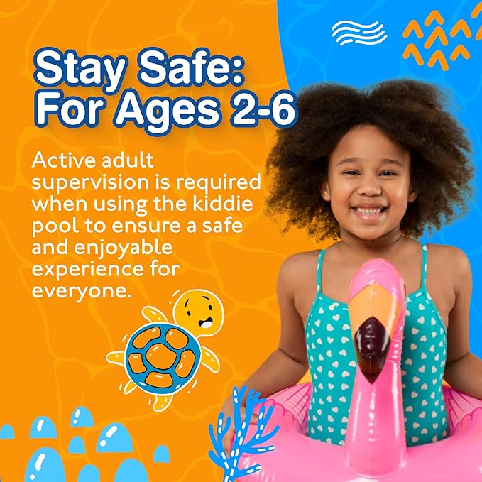 Taylor Toy Round Kiddie Pool - Foldable Splash Pool for Toddlers and Kids, 59-Gallon Non-Inflatable Ball Pit, Portable and Easy Setup for Water Play