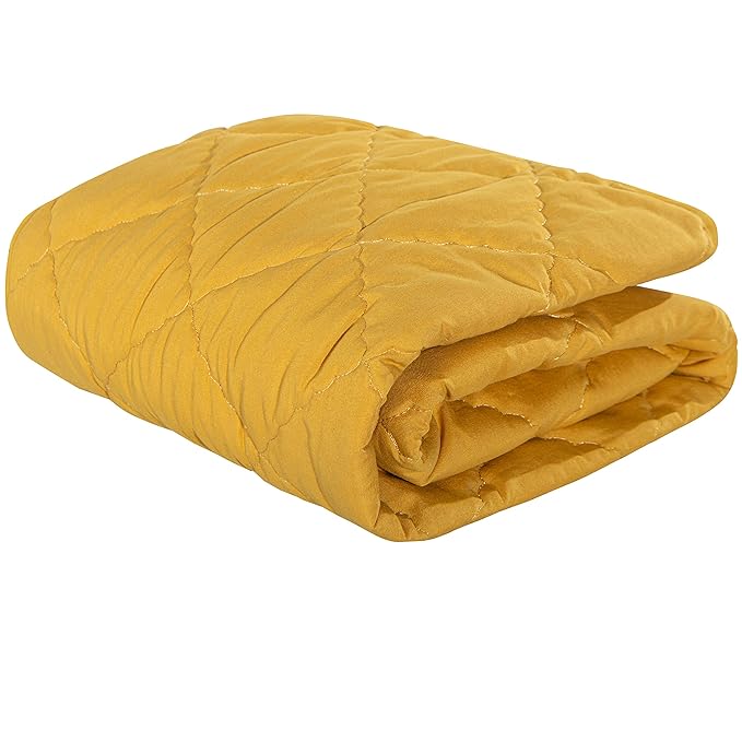 NTBAY Down Alternative Oversized Toddler Comforter, Super Soft and Warm Solid Color Baby Crib Quilted Blanket, 43x60 inches, Yellow