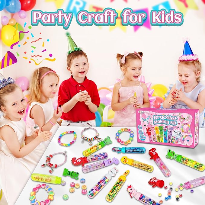 leitait 24 Pack Bracelet Wands,Charm Bracelet Jewelry Making Kit,Arts Crafts for Kids,Unicorn Party Favors Supplies,Goodie Bags Stuffers,Classroom Prizes,Birthday Gifts for Girls Ages 4-8 Years Old