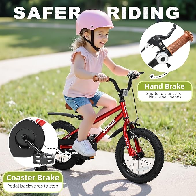 14/16/18 Inch Folding Kids Bike with Training Wheels, Gifts for Boy&Girl Age 3-9 yrs, Toddler Bike with Dual Brakes for Beginners, Multi-Color