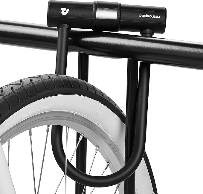 Retrospec Lookout U-Lock Bike Lock with 4Ft Security Cable, Heavy Duty Anti-Theft Bicycle Lock with 14mm Shackle, Pick Resistant & Secure Anti-Rotation Design