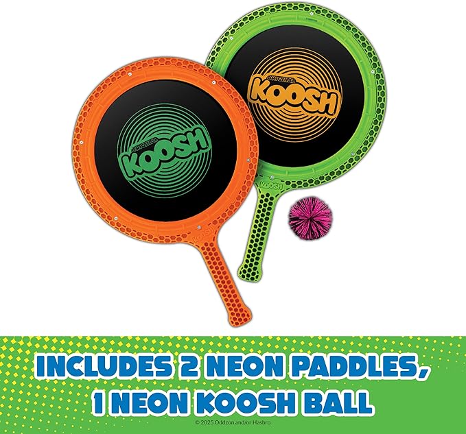 Koosh Paddle Playset – Beach Toys, Outdoor Games for Adults and Family, Outdoor Games for Kids, Fidget Toys for Kids, Ages 4+