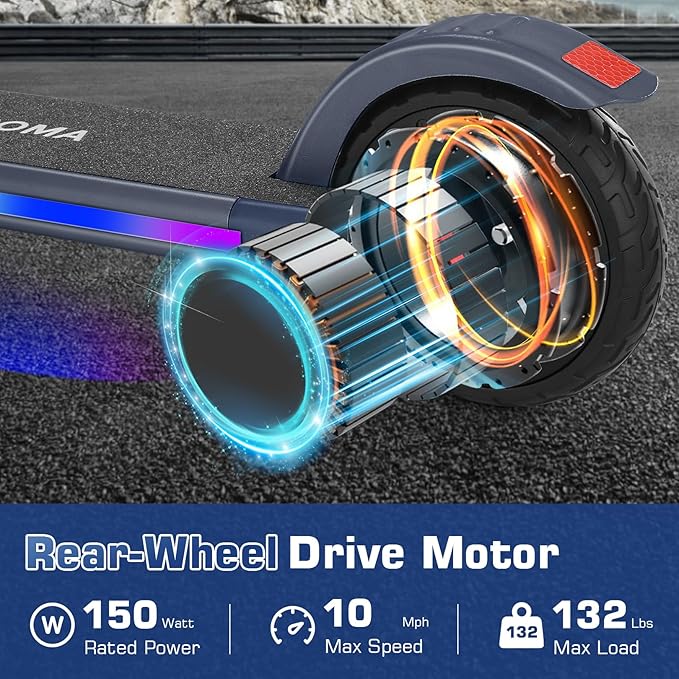 Caroma Electric Scooter for Kids Ages 6-14, 250W/180W/150W Motor & 15 Mph, 85 Mins Ride Time, Adjustable Height & Speed, LED Display, Kids Electric Scooter, Best Gifts for Boys & Girls