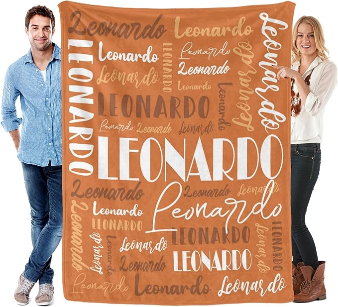 Name Blanket Personalized Blanket for Adult Kids Flannel Customize Throw Blanket Custom (Color 07, 50 x 60 Inches)