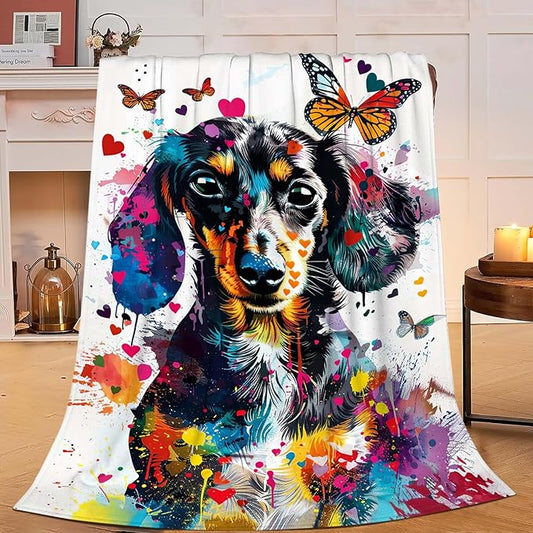Dachshund Blanket Dachshund Dog Throw Blanket Weiner Dog Gifts for Women Girls Men Boys Kids Adults Super Soft Cozy Plush Fluffy Fuzzy Fleece Blanket Decor 40''X50''