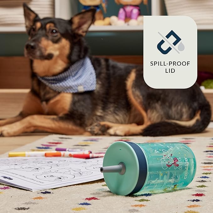 Contigo Paw Patrol Spill-Proof Kids Tumbler with Straw | BPA-Free Plastic Water Bottle | 14oz 2-Pack for Home School Travel