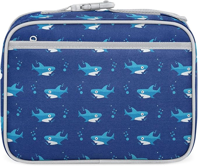 Simple Modern Kids Lunch Box for School | Reusable Insulated Lunch Bag for Toddler, Girl, and Boy | Meal Containers with Exterior & Interior Pockets | Hadley Collection | Shark Bite