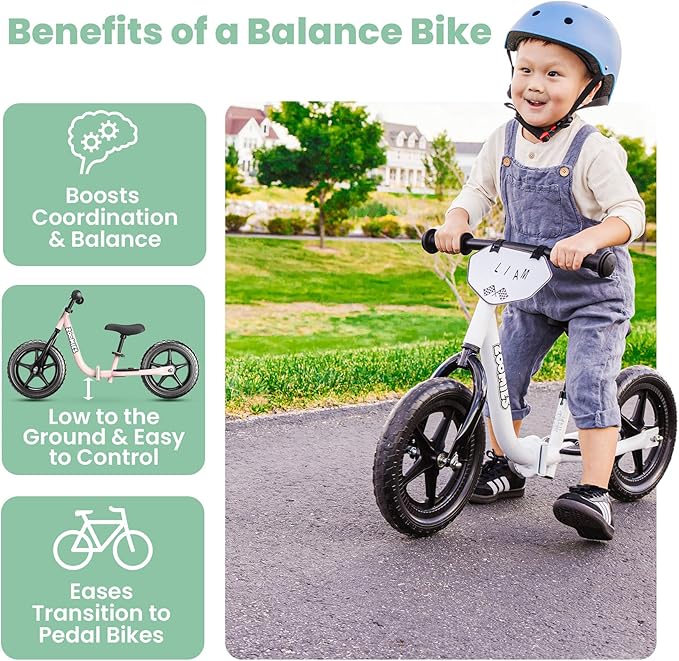 Zoomies Folding 12" Toddler Balance Bike for 2 to 5 Year Olds – Foldable Easy to Take On The Go – w/Carrying Strap