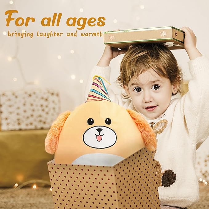 16.5” Birthday Dog Plush Pillow Toy Corgi Soft Stuffed Animal Plushies Cute Dog Birthday Decoration Birthday Gifts Happy Plush for Boys and Girls Toddlers