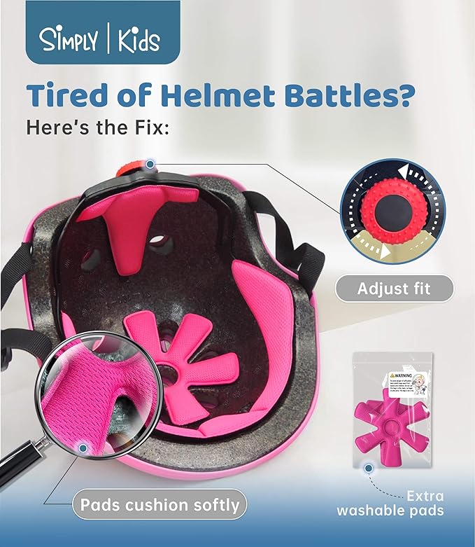 Simply Kids Bike Helmet with DIY Stickers, CPSC & CE Certified - Toddler Helmet for Skateboard Roller-Skating Bicycle Scooter