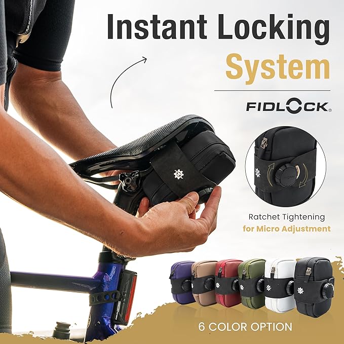 Lumiere & Co. Falcon Magnetic Bike Saddle Bag – 0.69L | 6" x 3.5" x 2" | Sleek Minimalist Brick Design, Fast Magnetic Buckle Attachment | Road Cycling–Specific Bike Seat Bag (Black, Large)