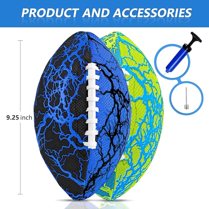 Jasonwell Pool Beach Water Football - 2 Pack Waterproof Football Strong Grip Fun Pool Toys Games for Swimming Pools Beach Lake Park Backyard Outdoor Play for Kids Children Teens Adults Family