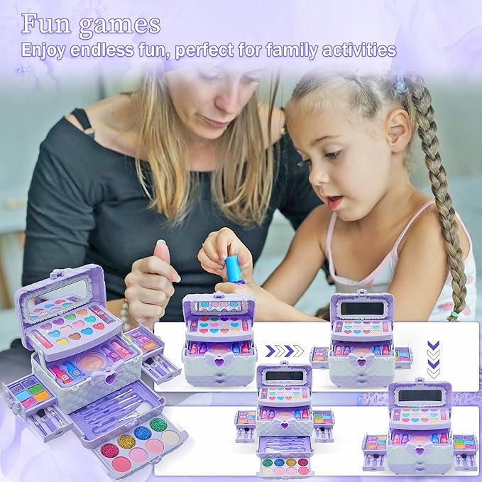 Kids Makeup Sets for Girls 5-8 - Washable Makeup for Kids 8-12, Maquillaje para Niñas, Play Make Up Kit, Toys for Little Girl, Princess Toddler Kid Stuff, Ages 3456789 10 Year Old Girl Birthday Gifts