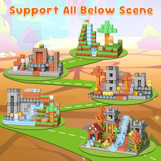 200PCS Magnetic Blocks - Magnetic Building Block for Kids Ages 3 4 5 6 7 8, Sensory Toy for STEM Montessori Sensory Toys for Kids 3+ Boys and Girls Christmas Birthday Gifts