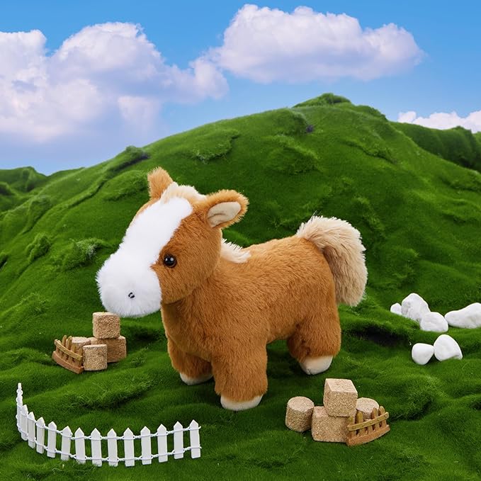 MaoGoLan 6 Pack Stuffed Farm Animals Bulk Plush Horse Cow Sheep Pig Chicken Bunny Farm Animal Toys Set for Kids Party Favors Decorations Christmas Valentine's Day Easter Birthday Gifts