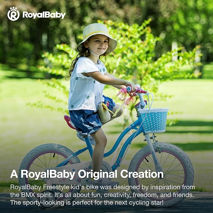 RoyalBaby Girls Bike Classic & EZ Kids Bike, Balance and Pedal Bicycle, 12 14 16 18 20 Inch Toddlers to Big Kids 3-10 Years