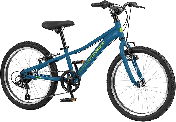 Retrospec Dart 20 & 24 Inch Kids Bike - 7-Speed Hybrid Bicycle for Ages 6-11 with 29in All-Season Tires & Shock Absorption - Adjustable Height Youth Bike with V-Brakes & Smooth Gear Shifting