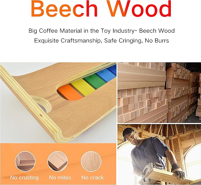 MUSICUBE Xylophone for Kids Wood Xylophone with Mallets Orff Music Instrument for Educational& Preschool Learning Baby Percussion Kit with Professional Tuning for Toddlers Gift Choice for Children age