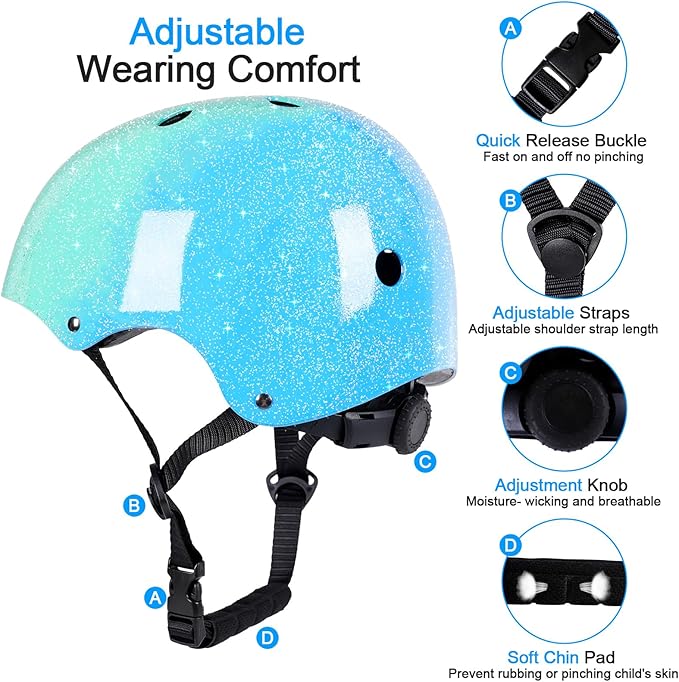 Kids Bike Helmet for 3-5-8-14 Years Kids Girls Boys Youth Bicycle Helmet for Scooter Balance Bike Roller Skating Skateboard Helmet