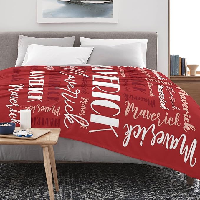Name Blanket Personalized Blanket for Adult Kids Flannel Customize Throw Blanket Custom (Color 16, 40 x 50 Inches)