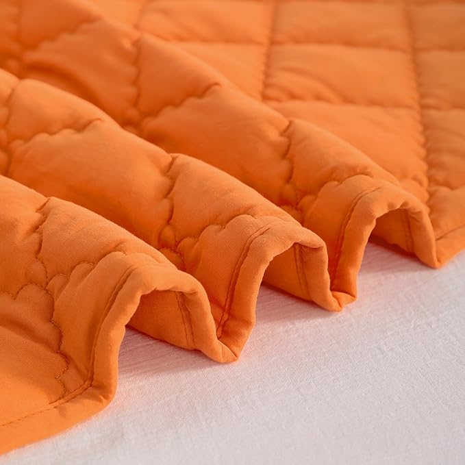 NTBAY Down Alternative Oversized Toddler Comforter, Super Soft and Warm Solid Color Baby Crib Quilted Blanket, 43x60 inches, Orange