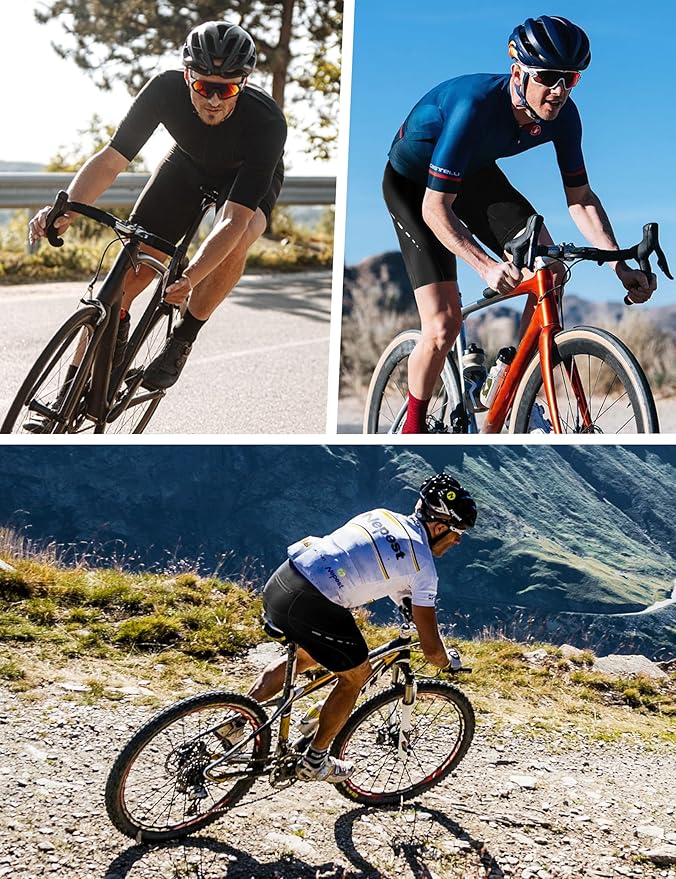 Nepest Men's Bike Shorts 4D Padded Cycling Road Biking Riding Biker Bicycle Mountain Cycle Shorts Zipper Pockets