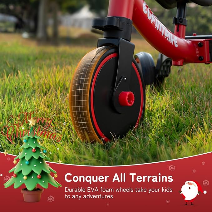 besrey 5 in 1 Toddler Bike for 1 Year to 4 Years Old Kids, Toddler Tricycle Kids Trikes Tricycle, Toys for Boy & Girl, Balance Training, Removable Pedals