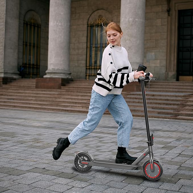 Electric Scooter Adults, Powerful 350W E-Scooter, Max 19 Mph & 15-19 Miles Range Scooters, Folding Scooters with 8.5" Solid Tires, Commuting Scooter Kick Scooter with APP Control (Seats Optional)