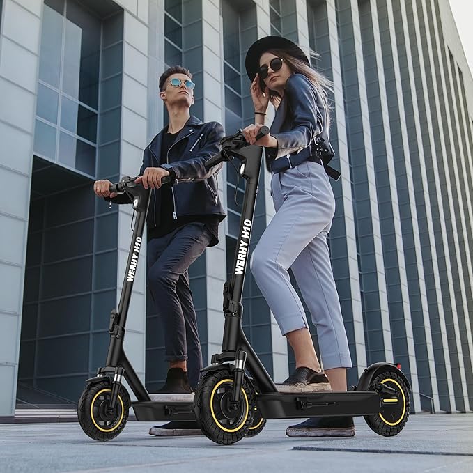 Electric Scooter, 350W/500W Powerful Motor, 19/22 MPH Max Speed, 15/21/28 Miles Range, with 8.5"/10" Solid Tires, Lightweight Foldable Kick Scooter with Dual Braking Systems, Smart APP, Cruise Control