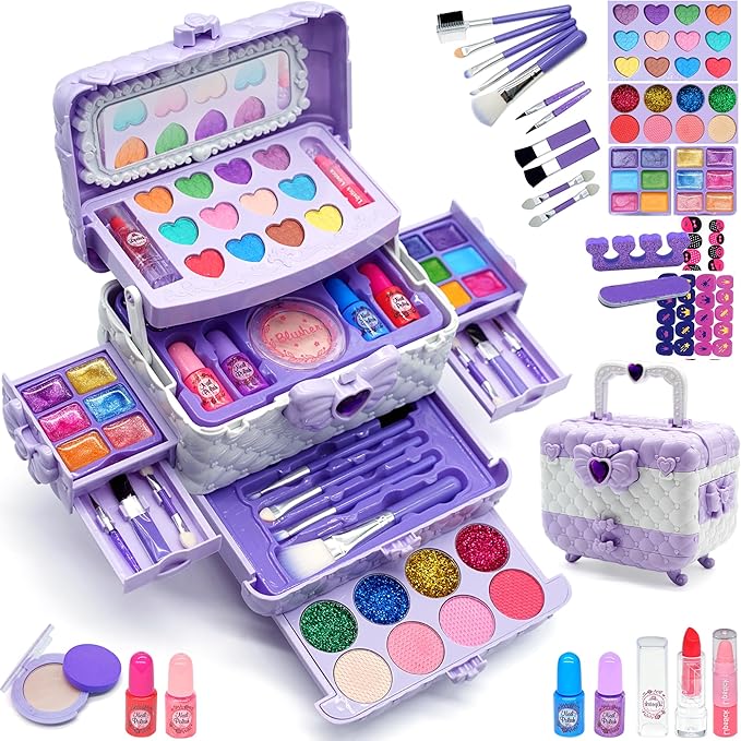 Kids Makeup Sets for Girls - Kids Makeup Kit Girls Toys, Maquillaje para Niñas,Best Toys for Little Girl,Play Make Up Kit, Princess Toddler Kid Stuff Ages4-12 Year Old Girl Birthday Gifts