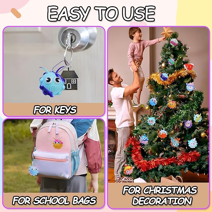 72pcs Pop Fidget Bulk 3D Stress Ball Toy, Pop Toy Party Favors for Birthday, Sensory Toys Bulk Squeeze Toys, Easter Basket Stuffers, Classroom Prizes Stocking Stuffers for Adults Toddler