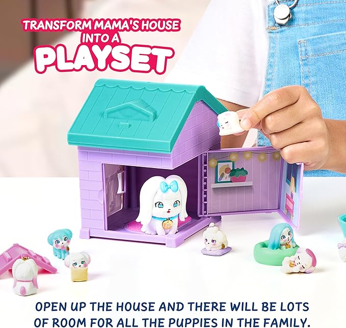 Little Live Pets Dog House Playset Bundle, Mama Surprise Families Beagle and Maltese Collection, Interactive Fold-Out Dog Playset Toy Gift for Kids 5+