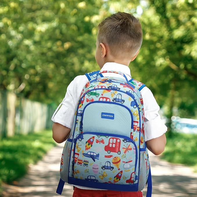 mommore Kids Backpack for Boys Girls Preschool Kindergarten Backpacks Lightweight Elementary School Bookbag with Lunch Box