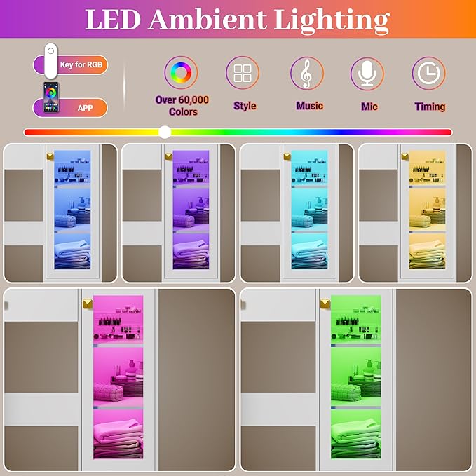 Makeup Vanity with Mirror and Lights & Power Outlet, 34'' Small Vanity Desk with Drawers and Storage Cabinet & Makeup Tray, Dressing Table for Girls Bedroom Dressing Room, White