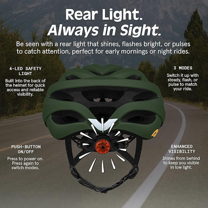 Retrospec Silas Adult Bike Helmet with Light for Men & Women - Lightweight, Comfortable