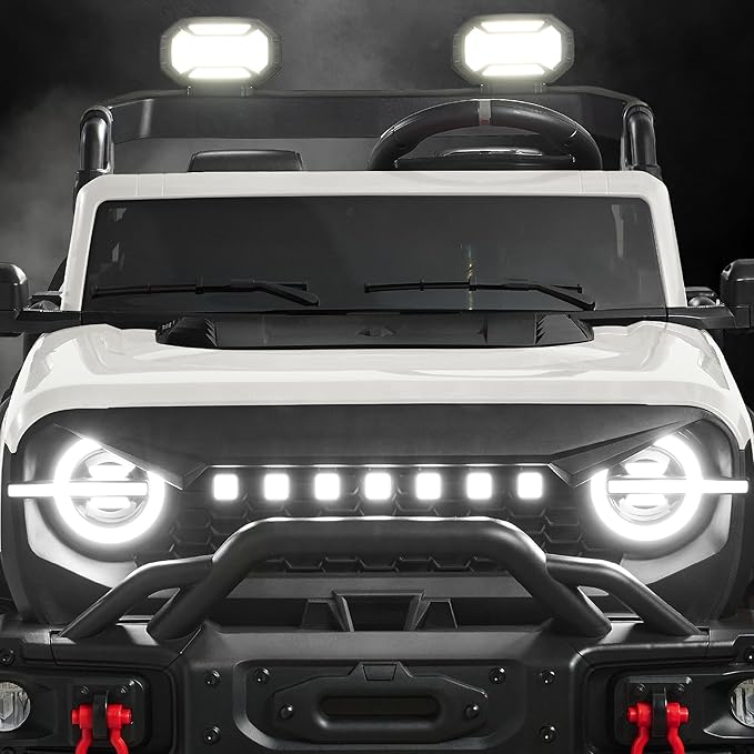 Best Choice Products Kids 24V 2-Seater Electric Ride On Car Truck w/ 132lb Weight Capacity, Parent Control, Bluetooth, LED Lights - White