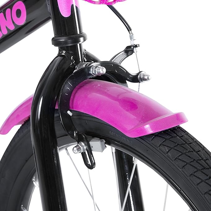 KEANO Zinnia 14 16 20 Inch Kids Bike for Girls Ages 3-10 Years, Girls' Bikes with Training Wheels, Streamers, Basket and Doll Seat, Children Bicycles