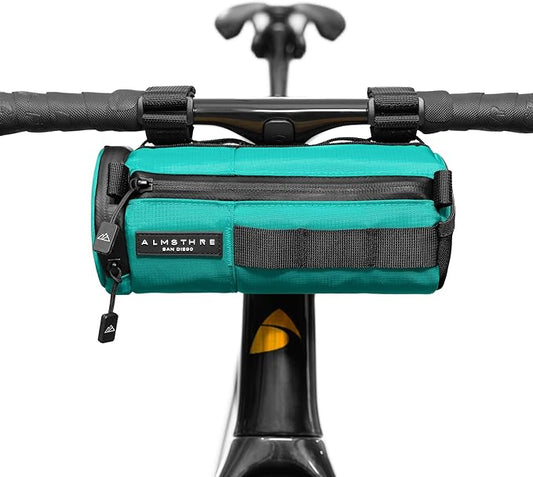 Compact Bar Bag – Sterling Aqua | Hard-Shell Bike Handlebar Bag with Waterproof Zipper & Adjustable Straps | Lightweight Bicycle Handlebar Bag, Compatible with Road, Gravel & MTB Bikes